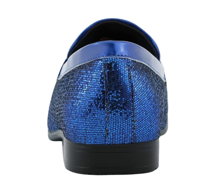 
                      
                        Amali Sutton blue glitter loafers back
                      
                    