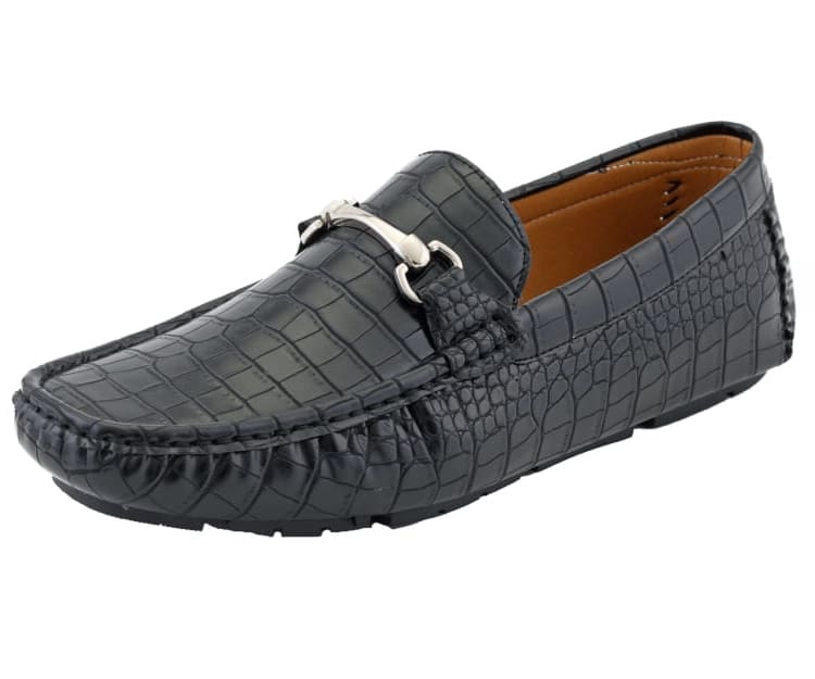 Amali Titus mens black driving loafers main