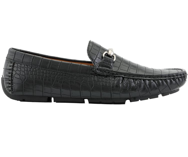 Amali Titus mens black driving loafers side