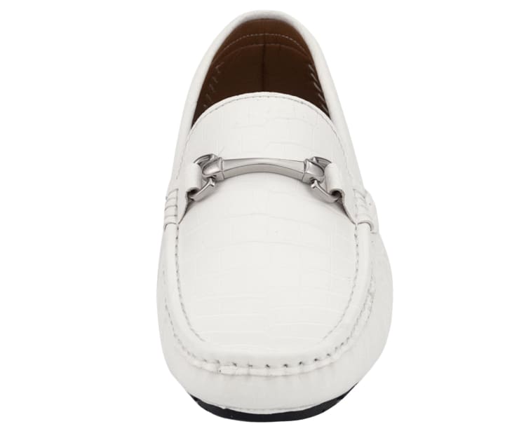 
                      
                        Amali Titus mens white driving loafers front
                      
                    