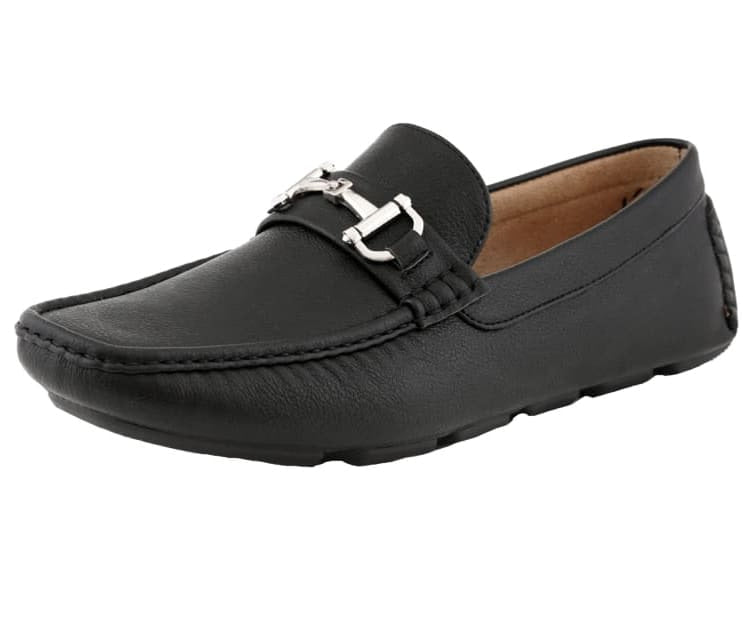 
                      
                        Amali Trentino black moccasins main
                      
                    