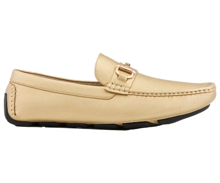 Amali Trentino gold moccasins side