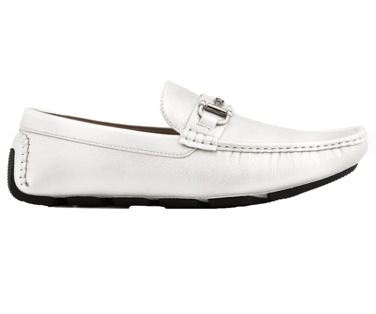 Amali Trentino silver moccasins side