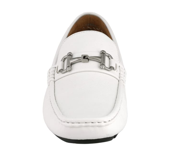 
                      
                        Amali Trentino white moccasins front
                      
                    