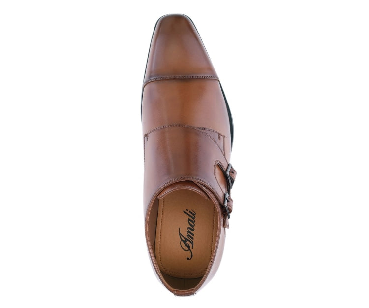 
                      
                        Amali Tucker cognac monk strap shoes top
                      
                    