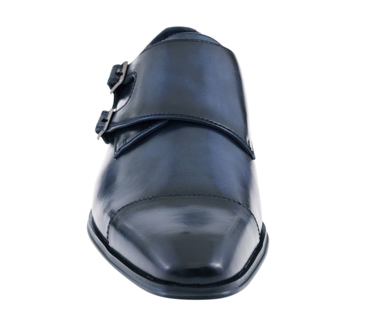 
                      
                        Amali Tucker navy monk strap shoes front
                      
                    