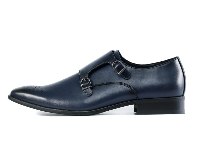 
                      
                        Amali WIllis navy monk straps side
                      
                    