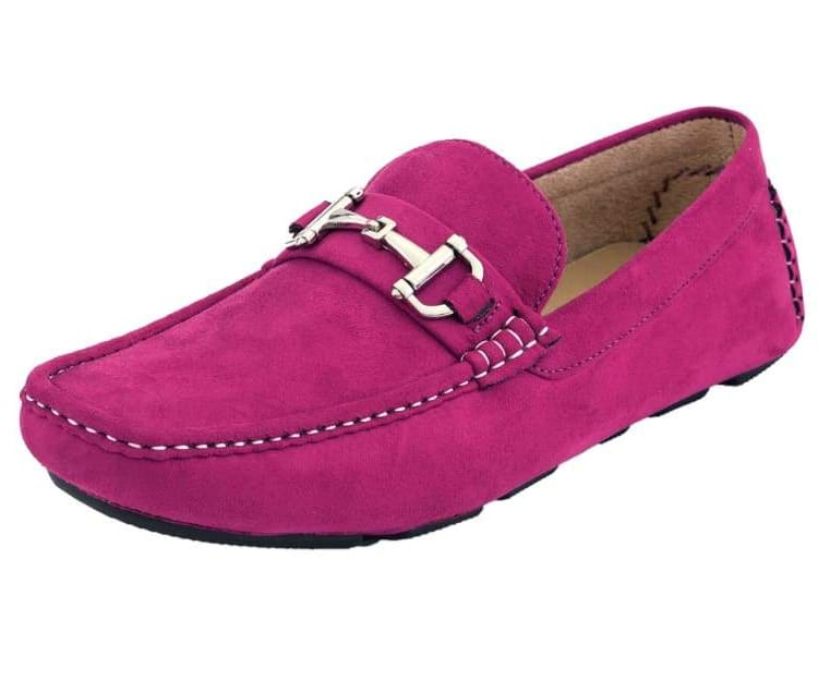 Amali Walken fuchsia driving loafers main