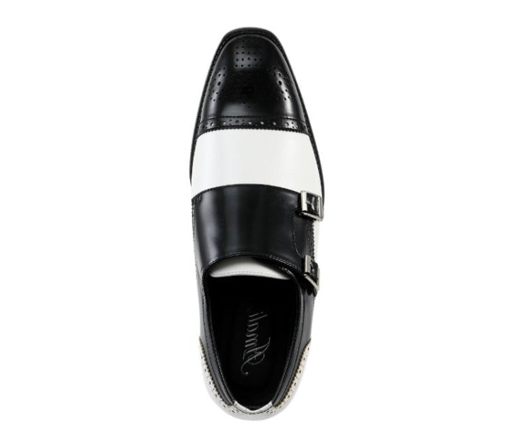
                      
                        Amali Winston black and white double monk strap shoes top
                      
                    
