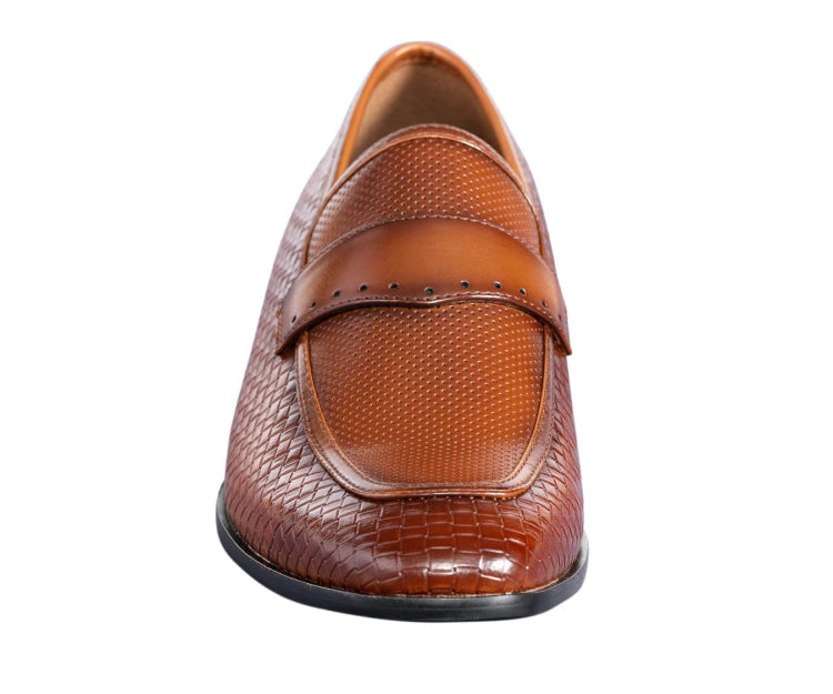 
                      
                        Amali Wren tan woven loafers front
                      
                    