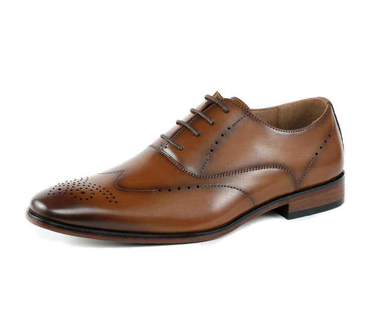 NEW AMALI men\'s rory oxford shoes in cognac Cognac Wingtip Oxfords | Formal Style | Just Men`s Shoes  main image 2